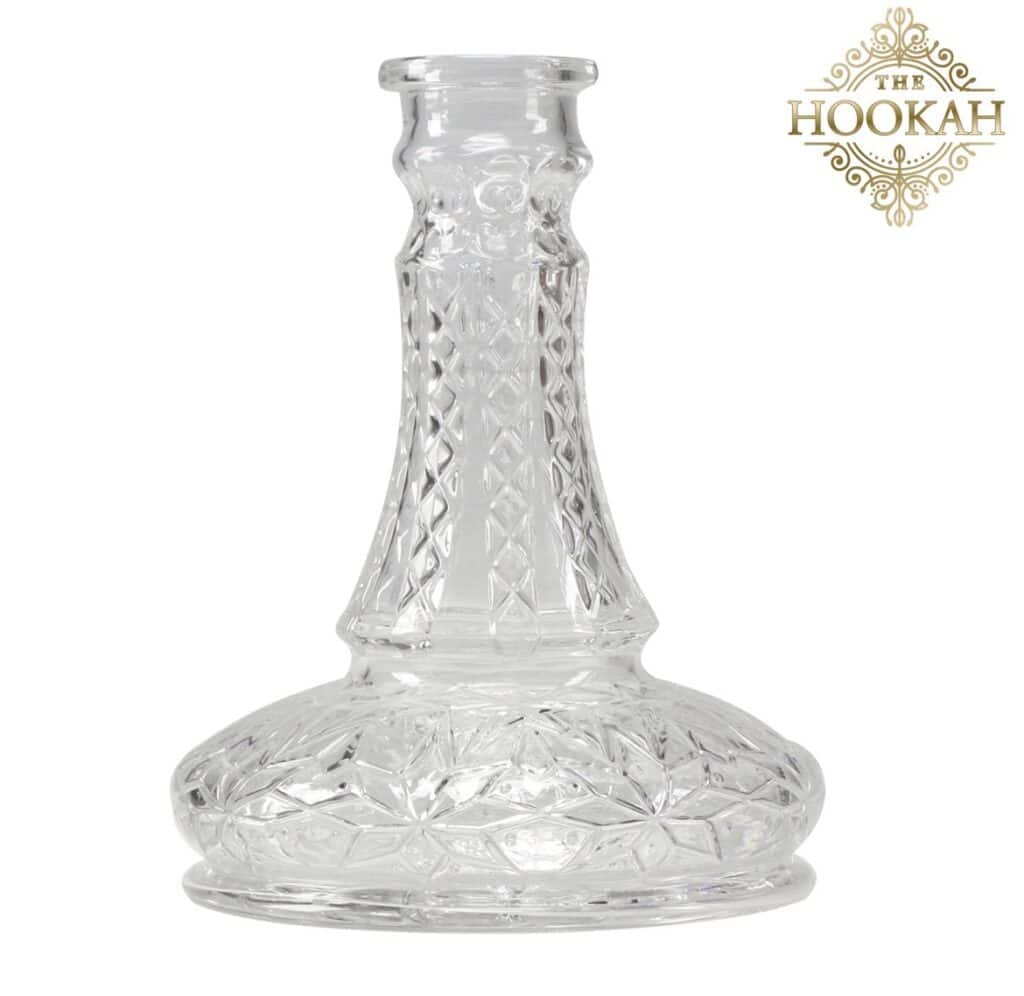 Hochwertiger, dekorativer Shisha-Kopf aus klarem Kristallglas, perfekt für Wasserpfeifen.