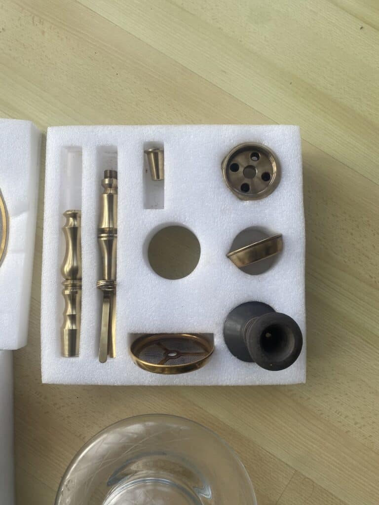 Zubehör für Shisha, Edelstahl, 9-teiliges Set mit Dichtungen und Aufsätzen.
