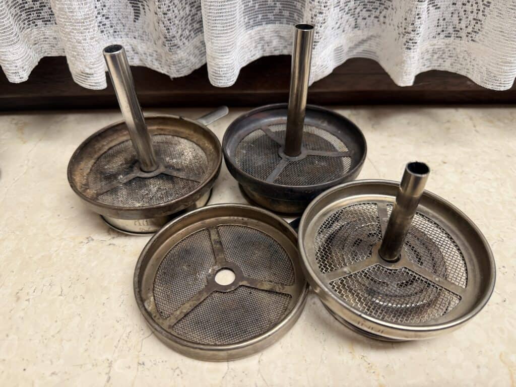 Shisha-Teile, Metall, für Wasserpfeife, gebrauchte Shisha-Teile.