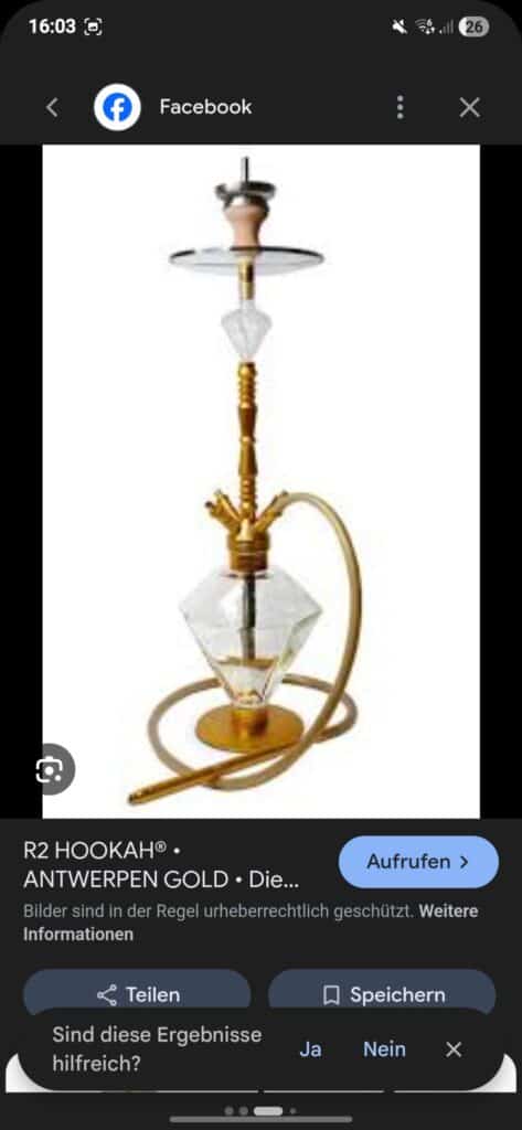 Hochwertige Gold-Tabakpfeife für Shisha.