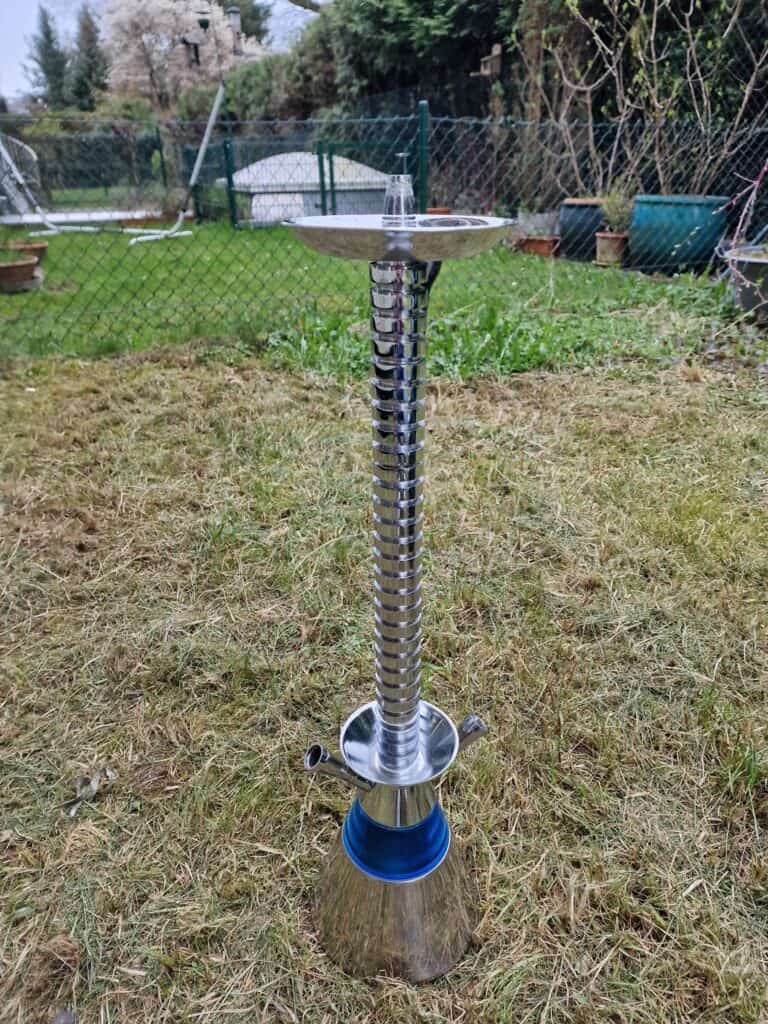 Schlauchanschluss für Wasserpfeife aus Edelstahl, gebrauchter Zustand, geeignet für Shisha, mit Wass.