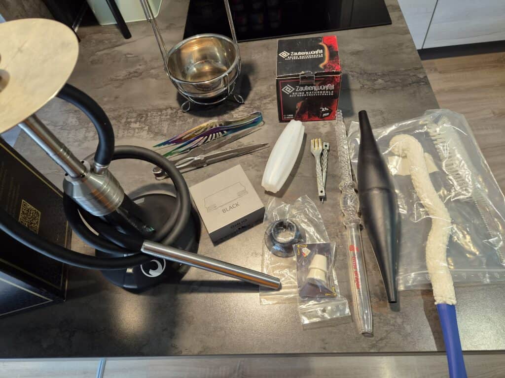 Rauchsäule, Shisha, Zubehör, Tabak, Kohle, Schlauch, Dichtungen, Reinigung.
