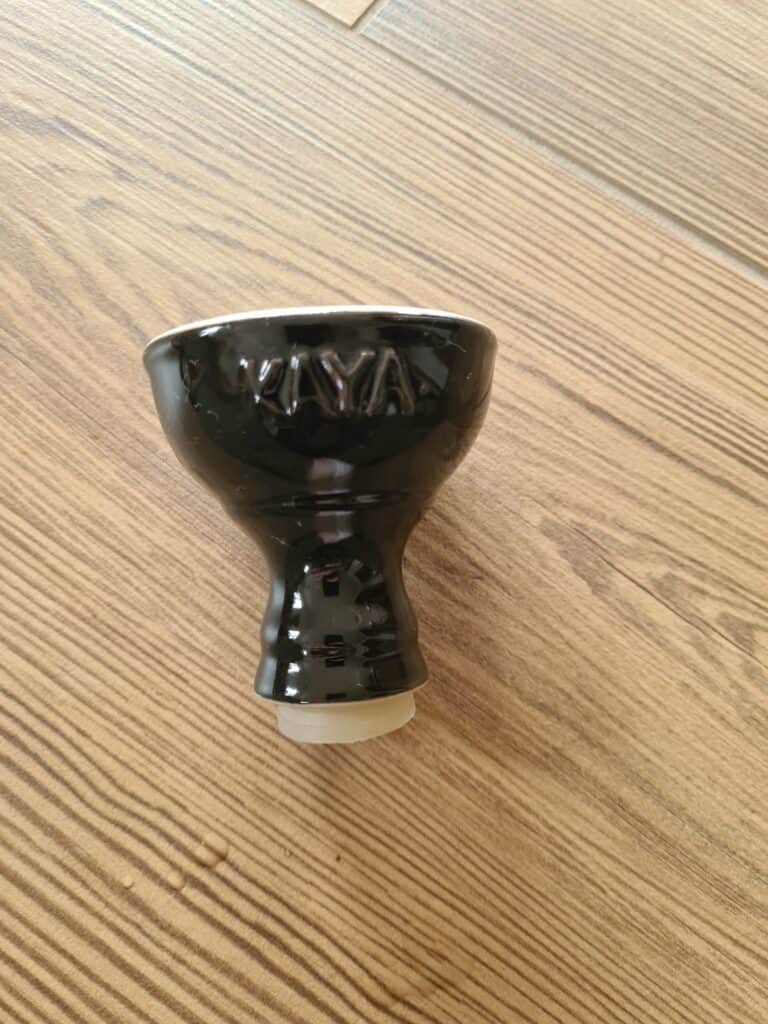 Schwarze Glasbowl für Shisha, gebrauchter Zustand.