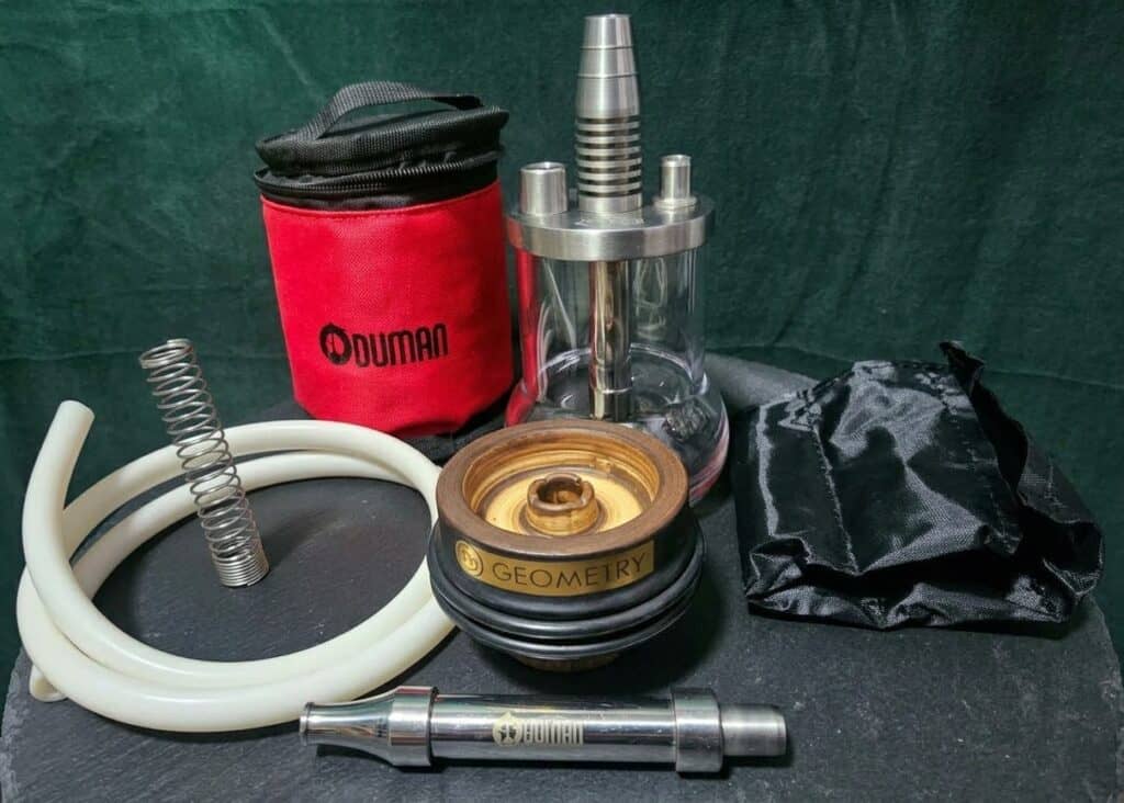 Dampfer Set mit Glasbowl, Schlauch und Zubehör für Shisha.