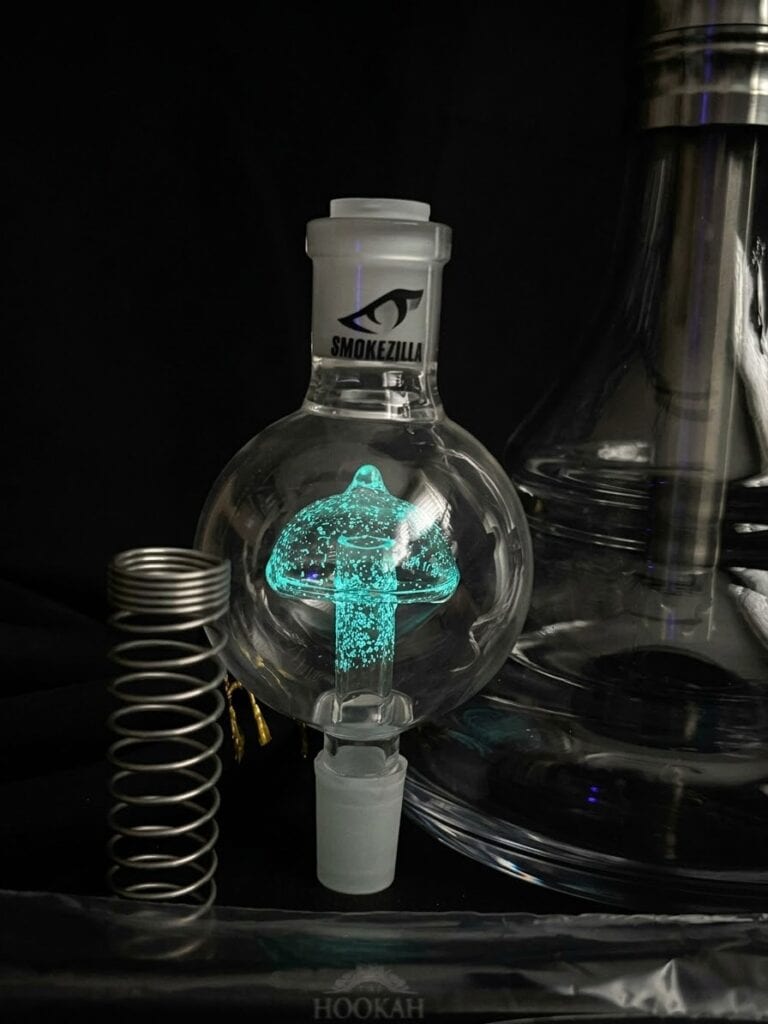 Leuchtende Glasbowl mit LED-Licht für Shisha, Smokezilla Marke.