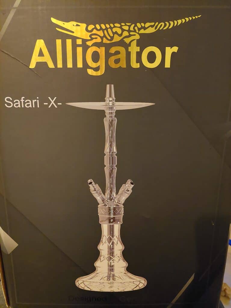 Transparenter Shisha-Adapter Safari-X von Alligator für flexible Nutzung.