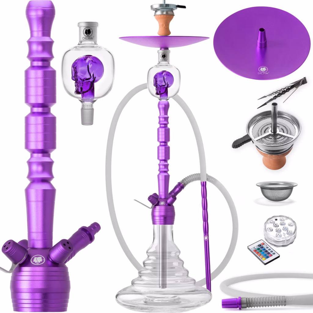 DILAW Opal Aluminium Shisha Lila (Big Size 93 cm)