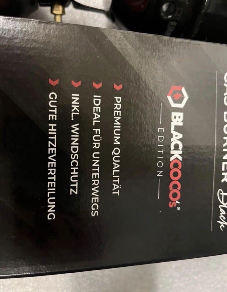 Schwarzes Black Cocos Shisha Zubehör mit Logo und Text.