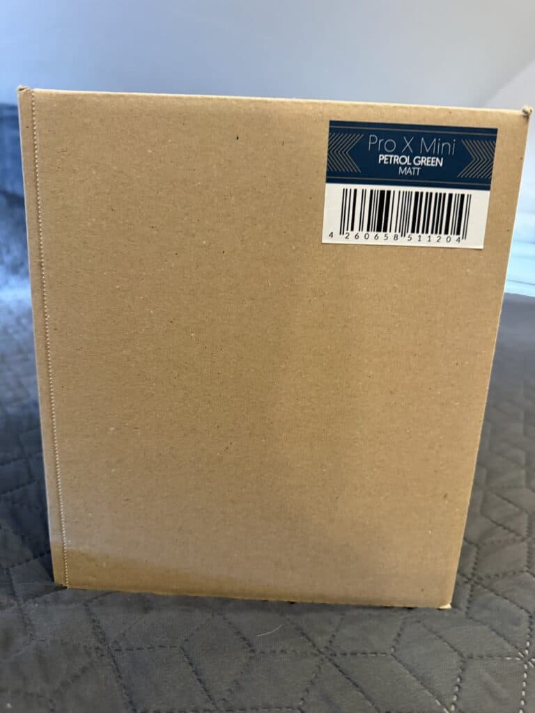 Original Pro X Mini PETROL GREEN Shisha-Glasbowl in Kartonverpackung.
