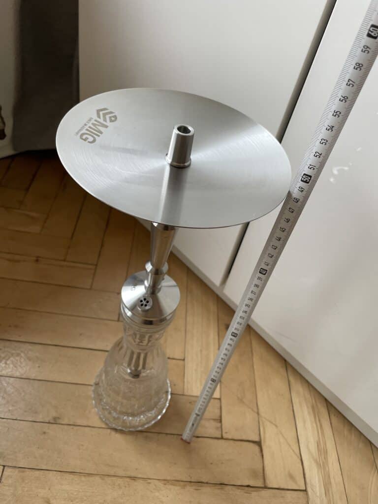 Alu Shisha-Adapter mit Glasbowl und Messstab für Verkauf.
