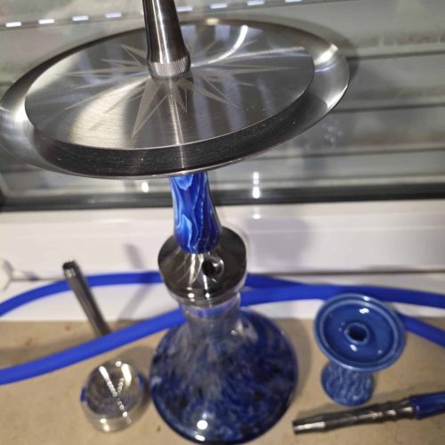 Raucherset mit Glasbowl, Schlauch und Düse für Shisha oder Wasserpfeife.