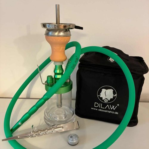 Dampfer-Set mit Glas, Silikonschlauch und Tragetasche für Shisha.