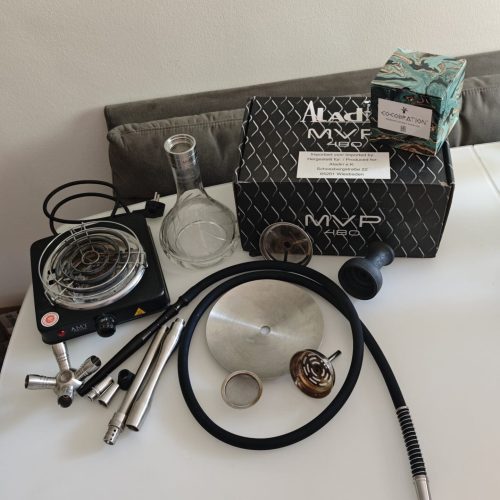 Hookah-Set mit Schlauch, Kohlezange, Dichtung und Zubehör für Shisha.