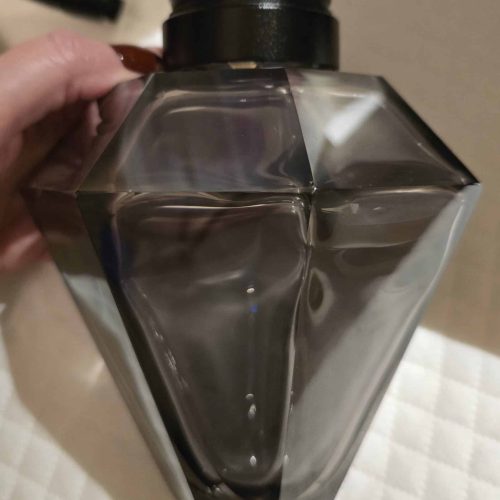 Eleganter schwarzer Shisha-Vase aus Glas, handgefertigt.
