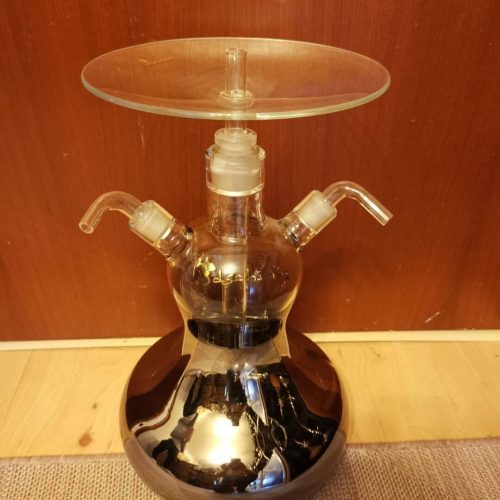 Shisha Raucherset mit Glasaufsatz, Edelstahl, für Wasserpfeifen.