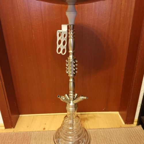Rauchsäule für Shisha mit Glasbasis, Tabakschale und Zubehör, ideal für Wasserpfeifen.
