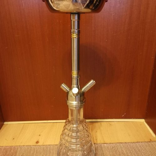 Raucherset für Shisha mit Glasbase und Metallaufsatz, ideal für Wasserpfeifen, komplett und gebrauch.
