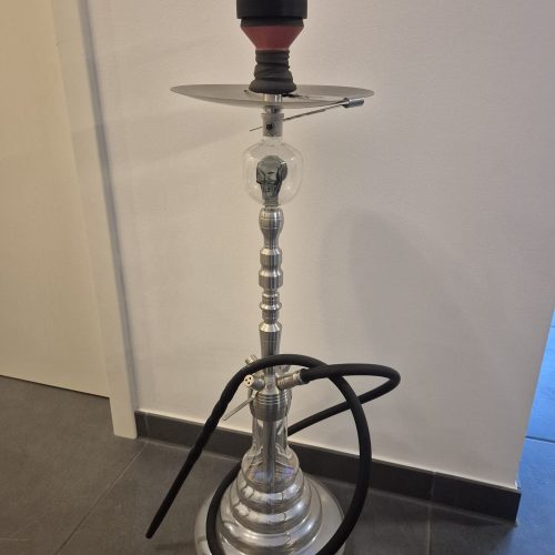 Rauchsäule für Shisha mit Kopf, Schlauch und Glasbasis, ideal für Wasserpfeifen.