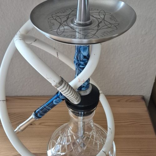 Raucherset mit Glasbowl, Schlauch und Metallplatte für Shisha.