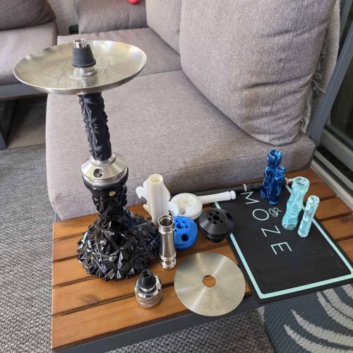 Wasserpfeife mit Zubehör, inklusive Tabakkopf, Schlauch und Reinigungszubehör. Perfekt für Shisha-Li.