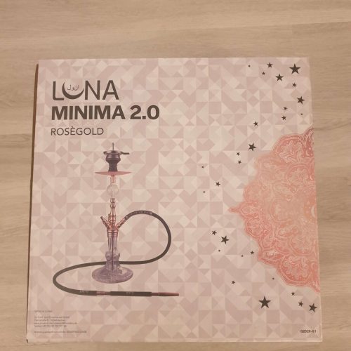 LUNA MINIMA 2.0 Wasserpfeife in Roségold, stilvolles Design, ideal für Shisha-Liebhaber.
