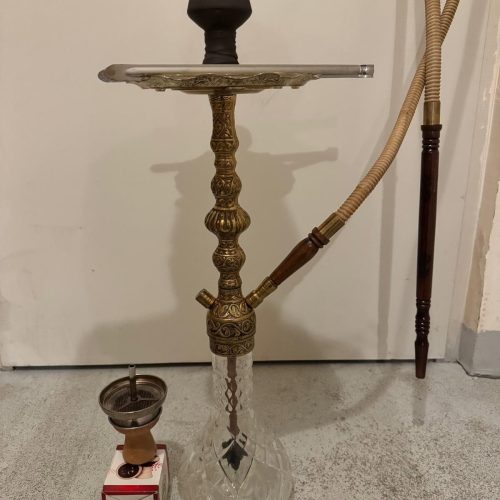 Vintage Shisha mit Glasbowl und Zubehör, gebraucht.