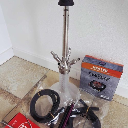 Rauchsäule mit Zubehör für Shisha, inklusive Schlauch und Dichtungen, gebraucht, gut erhalten.