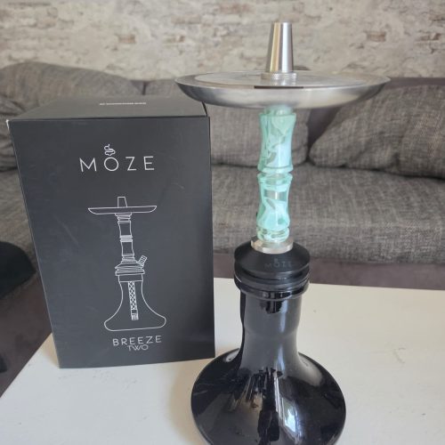 MOZE Breeze Two Shisha Kopf mit Glasbowl und Metallaufsatz.