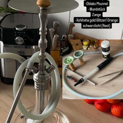 Oblako Shisha mit Zubehör, inklusive Kopf, Schlauch, Zange und Mundstück, ideal für den Gebrauch zu.