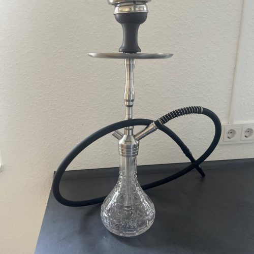 Rauch-Hookah mit Glasbasis, gebrauchte Wasserpfeife, gut erhalten, für Shisha-Liebhaber.