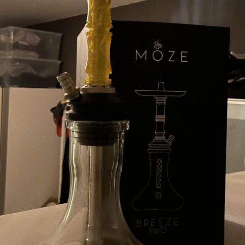 Shisha-Kopf mit Glasbowl und Schlauchanschluss, ideal für Wasserpfeifen.