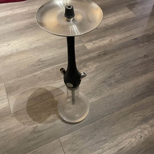 Rauchpfeife für Shisha, Edelstahl, mit Glasbasis, geeignet für Wasserpfeifen.