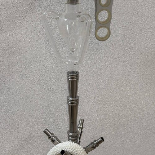 Wasserpfeife mit Glasbowl, ideal für Shisha-Liebhaber, gebraucht, in gutem Zustand.