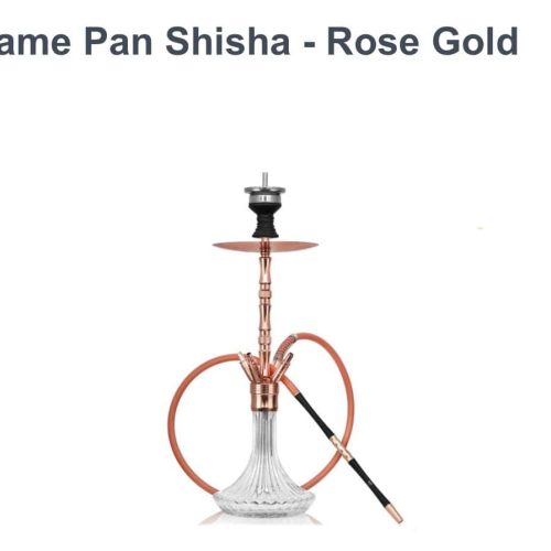 Shisha mit Rose Gold Finish, hochwertiges Glas und Edelstahl, ideal für gemütliche Abende.