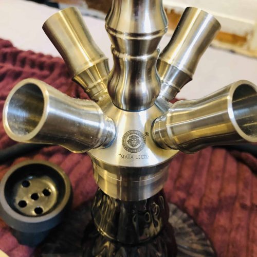 Edelstahl-Shisha-Kopf für ein stilvolles Raucherlebnis, kompatibel mit verschiedenen Wasserpfeifen.