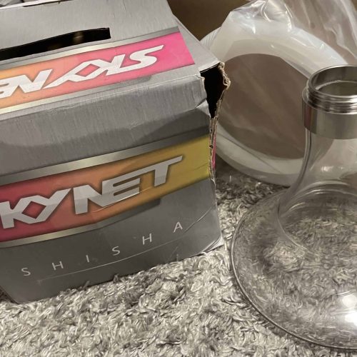 Ersatzglas für Shisha mit Metallring, transparent und robust.