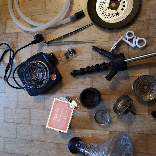Zubehör für Shisha, inklusive Schlauch, Keramikbowl und Dichtung.