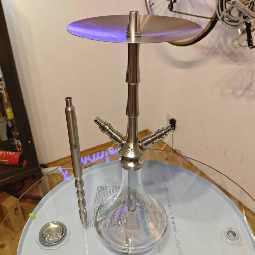 Rauch-Säule aus Edelstahl und Glas, ideal für Shisha-Liebhaber, modernes Design, perfekt für Raucher.