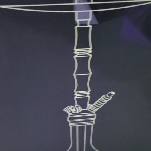 Minya Glasbowl für Shisha, transparent, mit Schlauchanschluss.