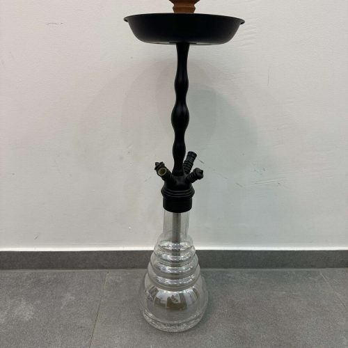 Raucherset mit Glas- und Metallteilen, inklusive Schale und Schlauch, für Wasserpfeifen.