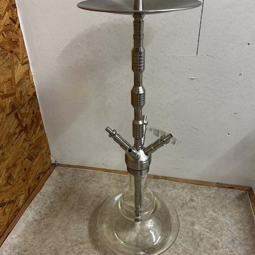 Wasserpfeifenaufsatz mit Glasbasis, Metall, für Shisha, gebrauchte Shisha-Teile.