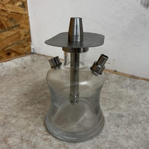 Shisha Raucherset mit Metallaufsatz und Glasbehälter, gebraucht.