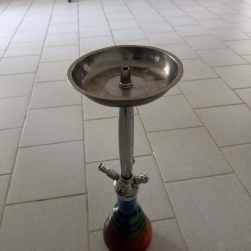 Metall-Glasbowl auf Shisha-Ständer, rauchfrei, für Shisha-Zubehör.