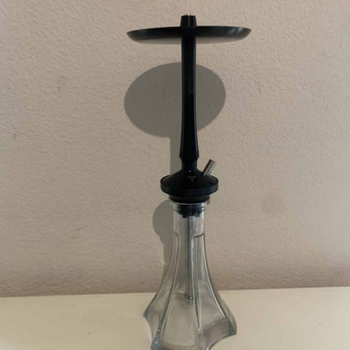 Rauchvase für Shisha aus Glas mit Metallaufsatz, gebraucht, gut erhalten.