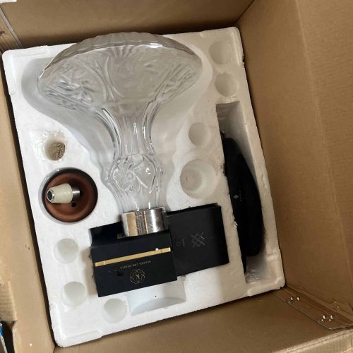Glas-Shisha mit Silikonschlauch, Kohlezange und Dichtung, unbenutzt, originalverpackt.