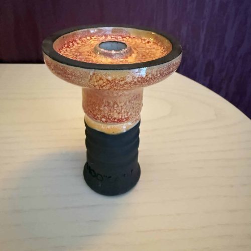 Bunte Glasbowl für Shisha mit buntem Design.