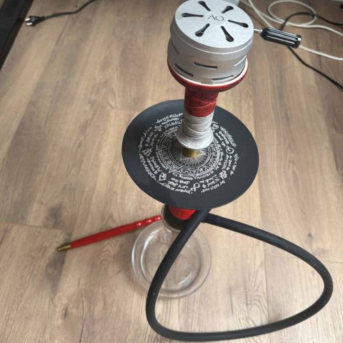 Rauchsäule für Shisha mit Heizsystem, Glasaufsatz und flexiblem Schlauch. Perfekt für aromatisches R.