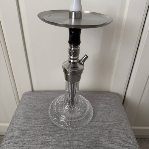 Shisha Raucherset mit Glasbasis und Metallaufsatz, komplett und unbenutzt.