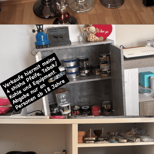 Verschiedene Shisha-Teile und Zubehör im Angebot.