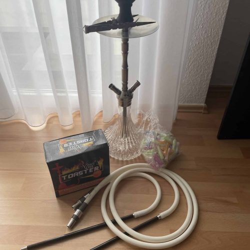 Raucherset für Shisha mit Glasbowl, Schläuchen und Zubehör, ideal für den Gebrauch zu Hause oder im.